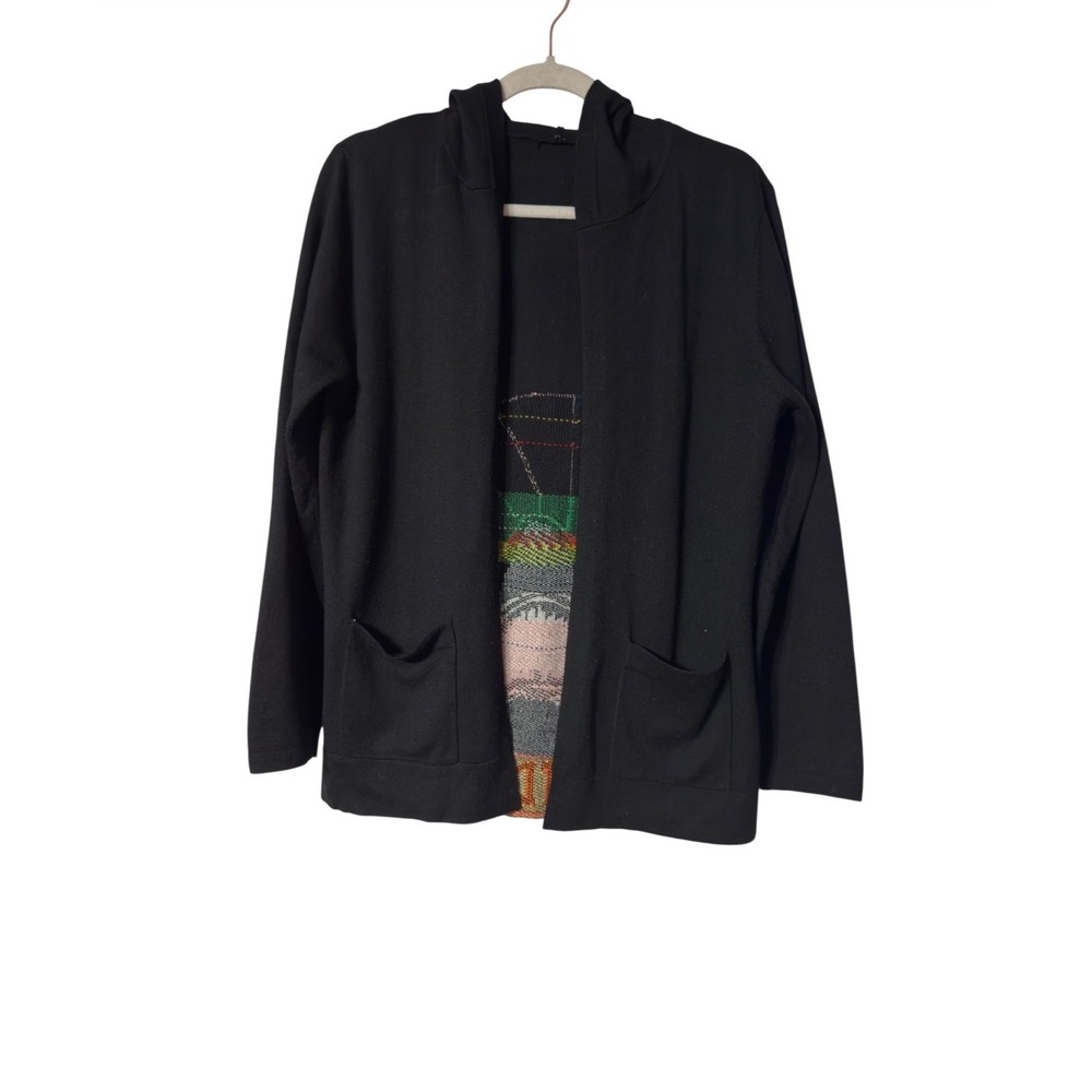 Saint Laurent Paris Sweet Dreams Shark Hoodie Cardigan‎ Black Cotton Knit Mens